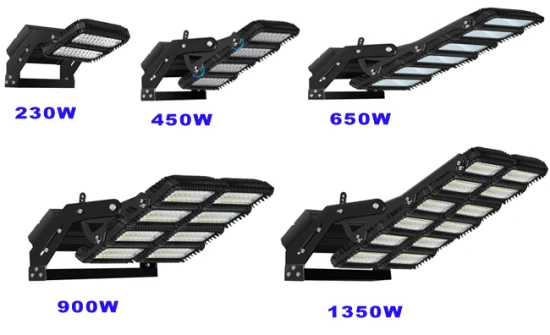 Haz estrecho 15° 25° 60° 90° Ángulo Asy 200W 450W 650W 900W 1350W IP67 Luz LED impermeable para estadio Luz para campo deportivo Luz de mástil alto